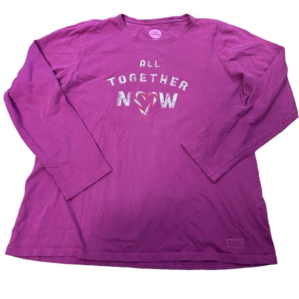 Life is Good All Together Now Candy Cane Heart Long Sleeve Tshirt